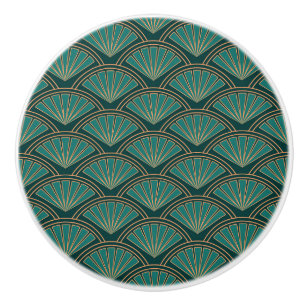 Art Deco stil mönster i den femte grönten färg Knopp