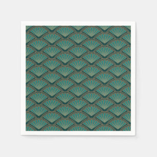 Art Deco stil mönster i den femte grönten färg Pappersservett