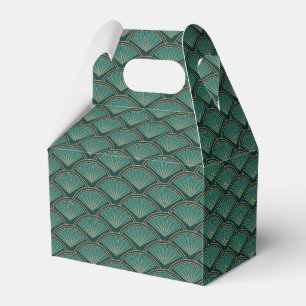 Art Deco stil mönster i den femte grönten färg Presentaskar