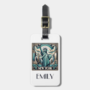 Art Deco stil New York-illustration Bagagebricka