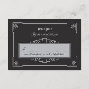Art Deco Stil OSA kort (Silver)