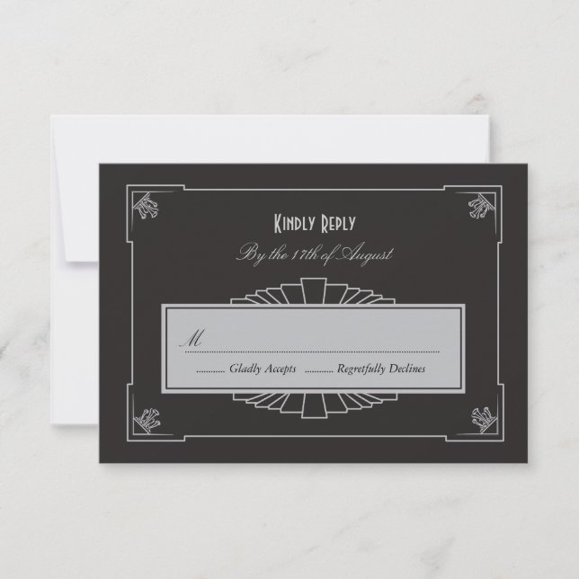 Art Deco Stil OSA kort (Silver) (Framsida)