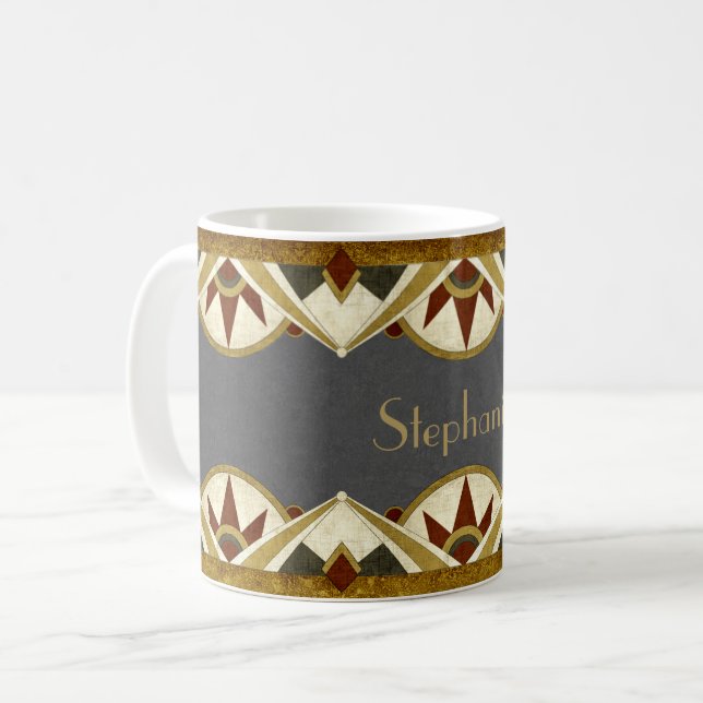 Art Deco Stil Personlig Kaffemugg (Framsida vänster)