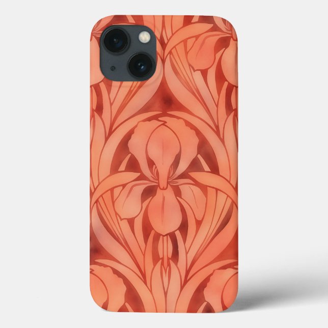 Art Deco Stil Phone Case i Orange (Baksida)