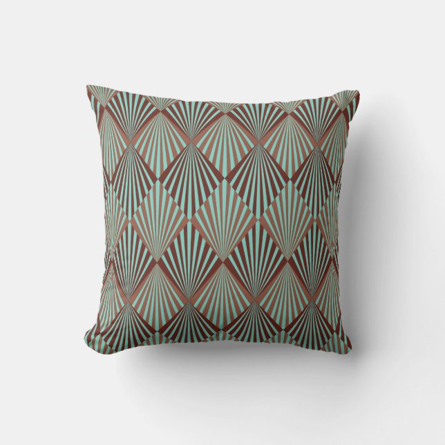 Art Deco stil sömlös mönster struktur Kudde (Framsida)