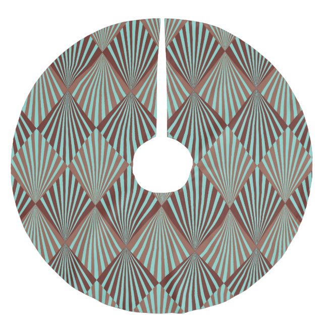Art Deco stil, sömlös struktur. Julgransmatta Borstad Polyester (Framsidan)