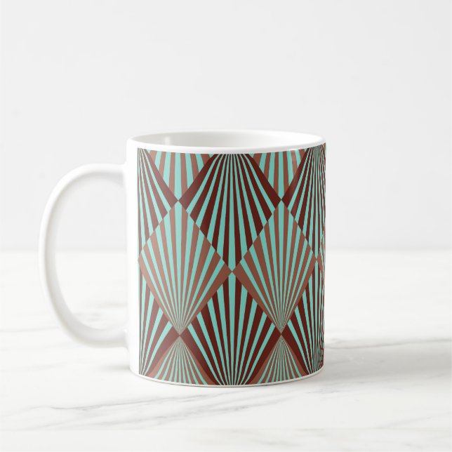 Art Deco stil, sömlös struktur. Kaffemugg (Vänster)