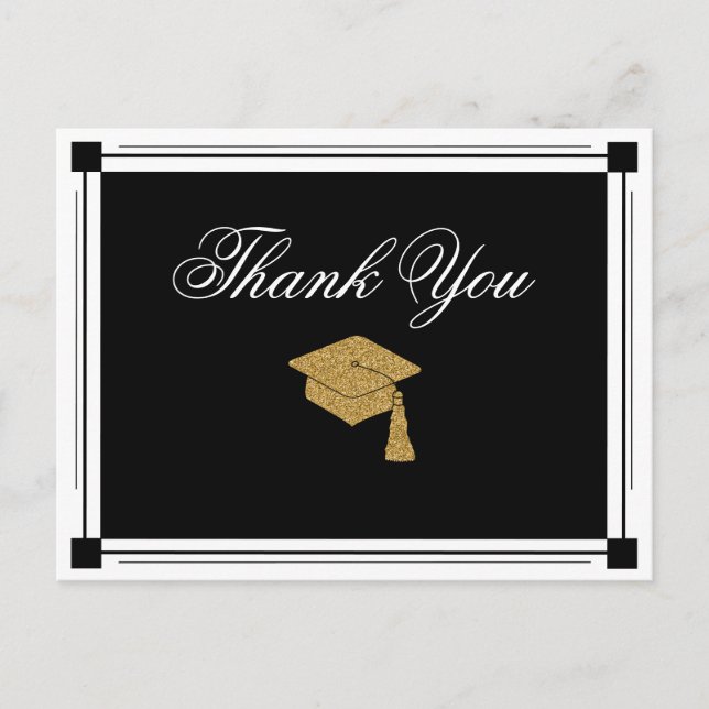 Art Deco Stil Studenten Tack Vykort (Framsida)