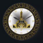 Art Deco Stor Klocka<br><div class="desc">Underbar utformning. Du kommer att kärlek det som andra. Du kan fritt använda den här designen och lägga till text. Följ mig för mer. Tack. Ha en trevlig dag.</div>