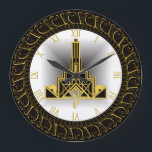 Art Deco Stor Klocka<br><div class="desc">Underbar utformning. Du kommer att kärlek det som andra. Du kan fritt använda den här designen och lägga till text. Följ mig för mer. Tack. Ha en trevlig dag.</div>