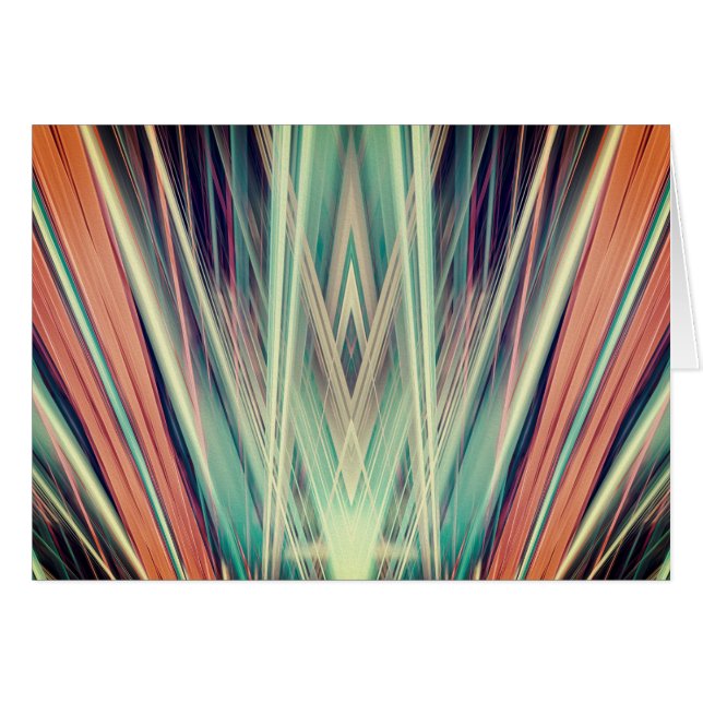 Art Deco-strålkastar-mönster Hälsningskort (Framsidan Horizontal)