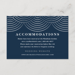 Art Deco Strängljus Kuvertkort Marinblå Tilläggskort