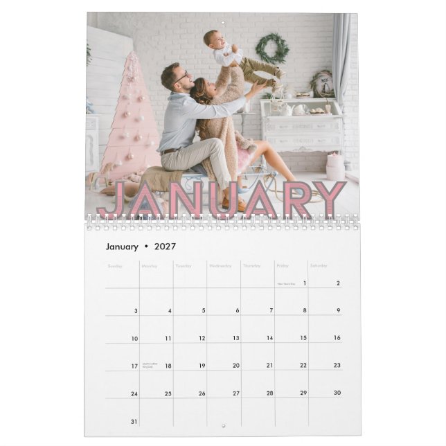 Art Deco-streck, teckensnitt | 2026 Foto Kalender (Jan 2027)