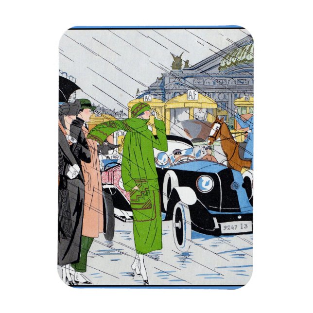 Art Deco Street Scene Magnet (Vertikal)