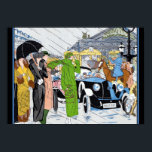 Art Deco Street Scene Poster<br><div class="desc">Art deco Gatscen med konst deco-kvinnans mode.</div>
