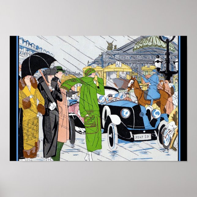 Art Deco Street Scene Poster (Framsidan)