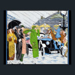 Art Deco Street Scene Poster<br><div class="desc">Art deco Gatscen med konst deco-kvinnans mode.</div>