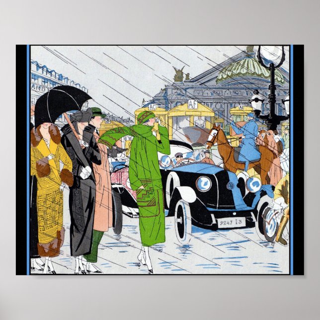 Art Deco Street Scene Poster (Framsidan)