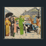 Art Deco Street Scene Trätavla<br><div class="desc">Art deco Gatscen med konst deco-kvinnans mode.</div>