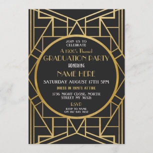Art Deco Studentfest Gatsby-inbjudan 1920 Inbjudningar