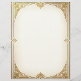 Art Deco Style Frame Stationery Paper Brevhuvud