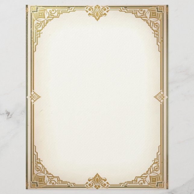 Art Deco Style Frame Stationery Paper Brevhuvud (Framsida)
