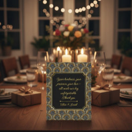 Art Deco Style Wedding Thank You Card Tack Kort