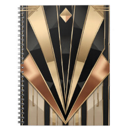 Art Deco Sunburst Geometric Luxury Design Anteckningsbok