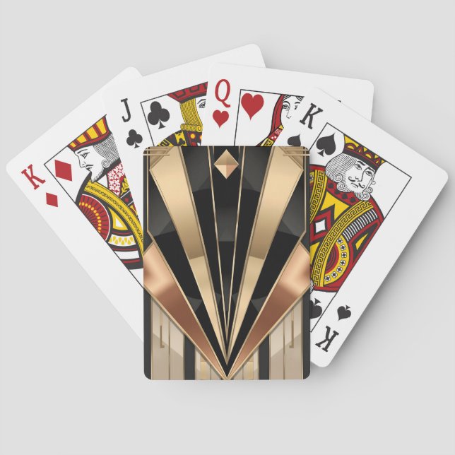 Art Deco Sunburst Geometric Luxury Design Casinokort (Baksidan)