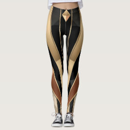Art Deco Sunburst Geometric Luxury Design Leggings