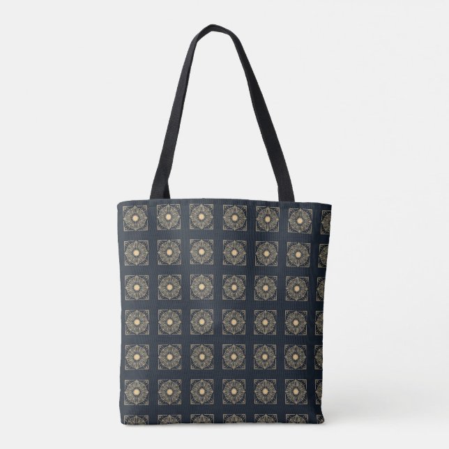 Art Deco Sunburst minimalist Tygkasse (Baksida)