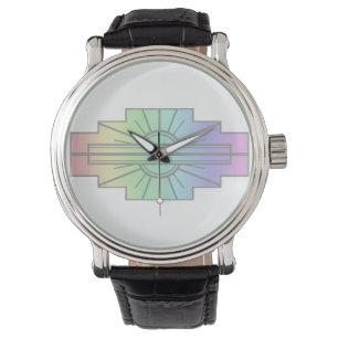 Art Deco Sunburst Mönster i Pastels Armbandsur
