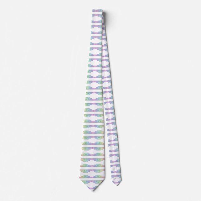 Art Deco Sunburst Mönster i Pastels Slips (Framsida)