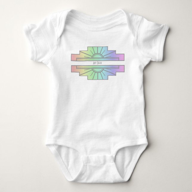 Art Deco Sunburst Mönster i Pastels T Shirt (Framsida)