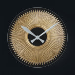 Art Deco Sunburst Round Clock Rund Klocka<br><div class="desc">Gör det till konst-deco-påverkan för att spira upp ställe..</div>