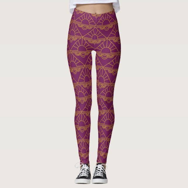 Art Deco Sunrise Leggings (Framsida)