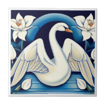 Art Deco Svan och Lilies