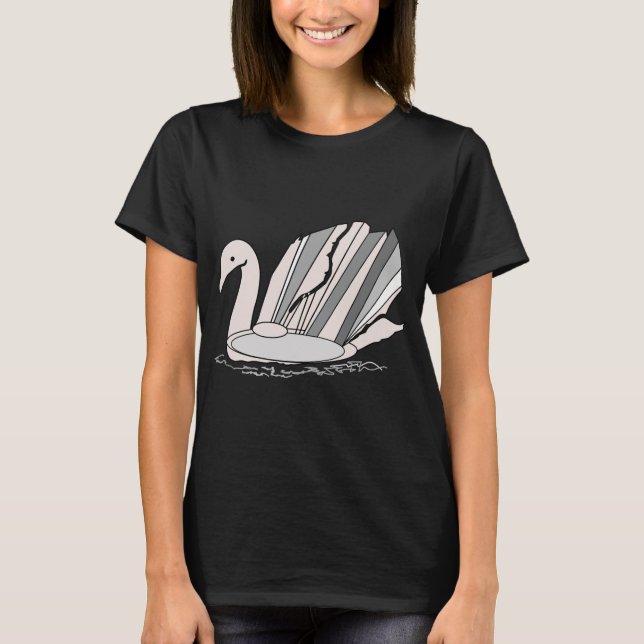 Art Deco Svan T Shirt (Framsida)