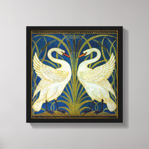 Art Deco Svanar Canvastryck