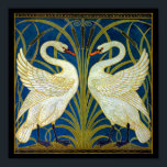 Art Deco Svanar Poster<br><div class="desc">Konst deco svanar i raserna och vatten.</div>