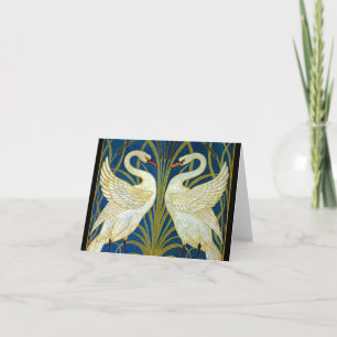 Art Deco Svanar Tack Kort