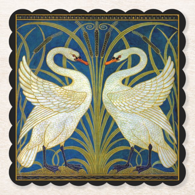 Art Deco Svanar Underlägg Papper (Framsida)