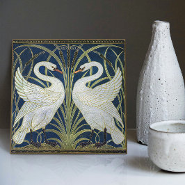 Art Deco Svanar Wall Decor Art nouveau Svan Kakelplatta