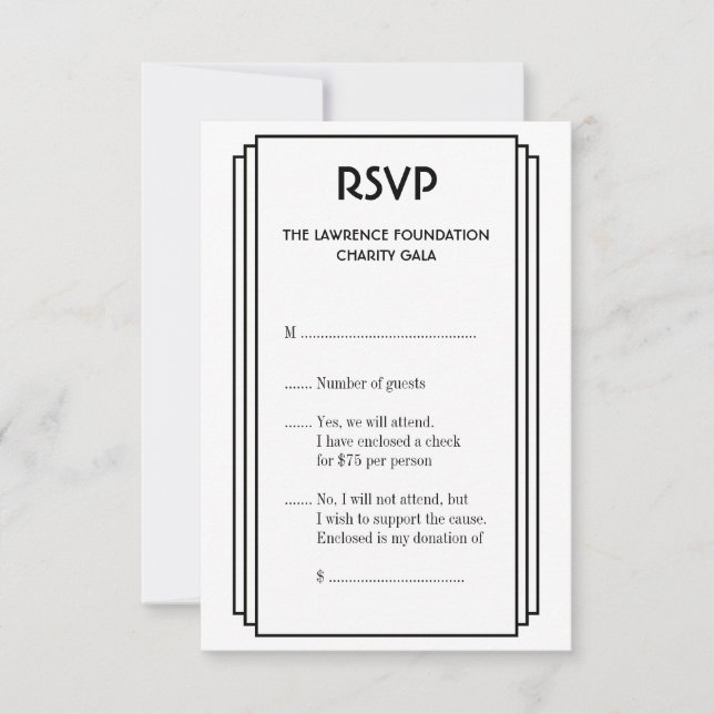 Art Deco-svarsinsats för svart staplad OSA i ram g (Framsida)