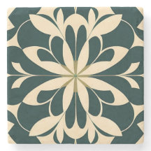 Art Deco Svart Blommig