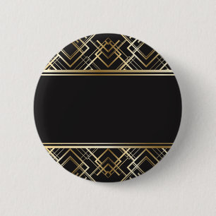 Art déco svart, guld, elegant, chic, monogramredo knapp