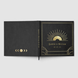 Art deco svart och falskt guld gästböcker