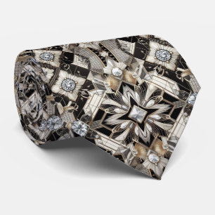 Art Deco Svart och Vita Diamanter Slips