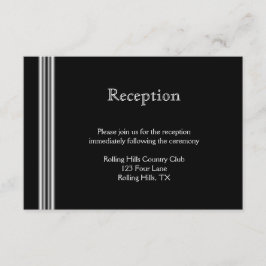 Art Deco Svart Vit Medaljong Bröllopsfest Tilläggskort