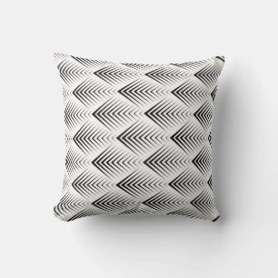 Art déco svärtar minsta geometriska pilar för vit kudde